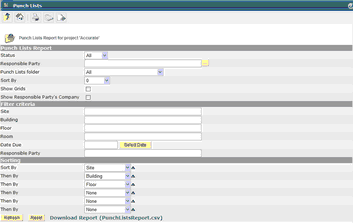 Punch List Report Form